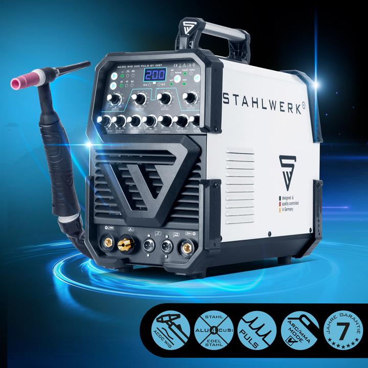Produktbild Stahlwerk Schweissgerät AC/DC WIG 200 Puls ST IGBT Vollausstattung