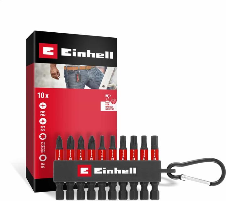 Actual product image Einhell Impact-Bit-Set, 118633, Karabiner, 10-teilig (50 mm)