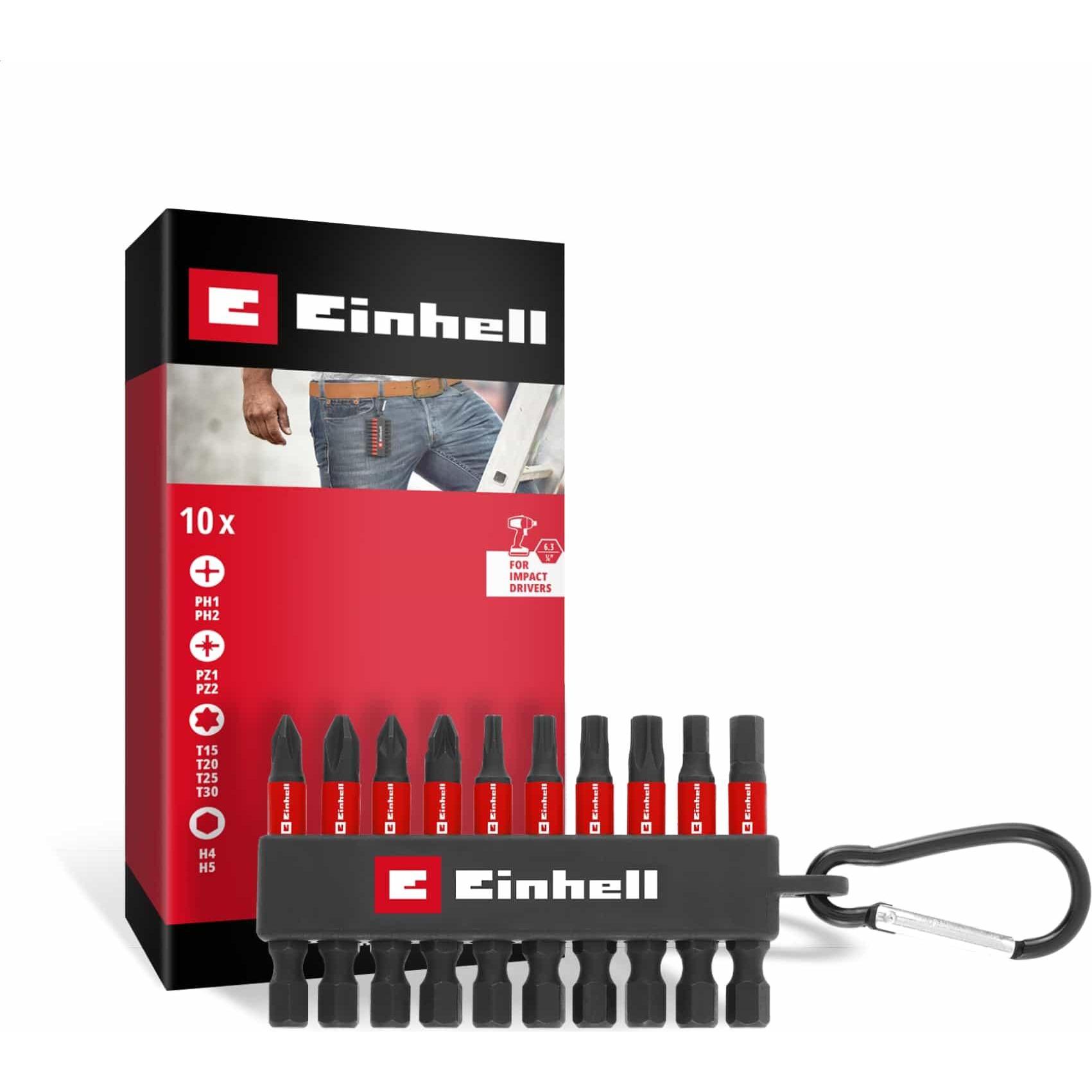Einhell, Chiave a bussola, Impact-Bit-Set, 118633, Karabiner, 10-teilig (Chiave a brugola)