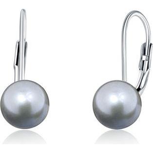 JVD, Ohrringe, Silver earrings with real gray pearls SVLE0476XD2P6 - Diameter: 0.7 cm