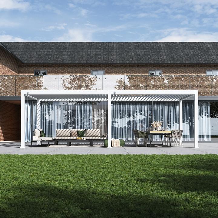 Actual product image Weide Pergola Deluxe Plus 4x8m with slatted roof white (400 cm, 800 cm)