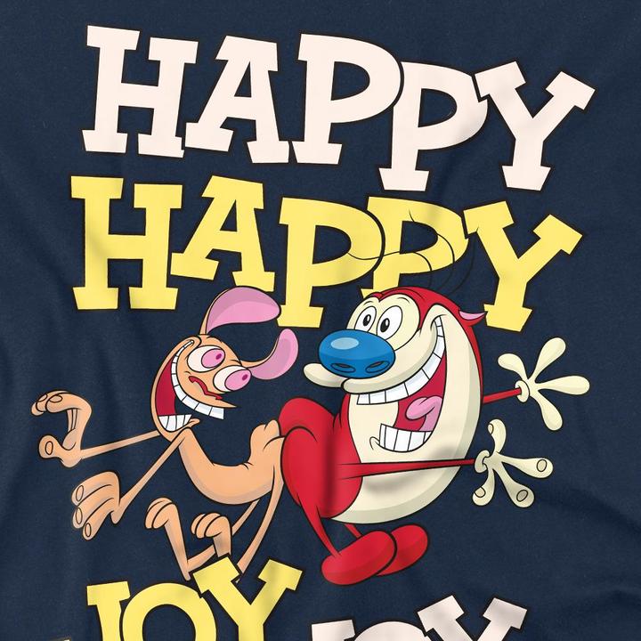Actual product image Ren & Stimpy Mens Happy Happy Joy Joy T-Shirt (XL)