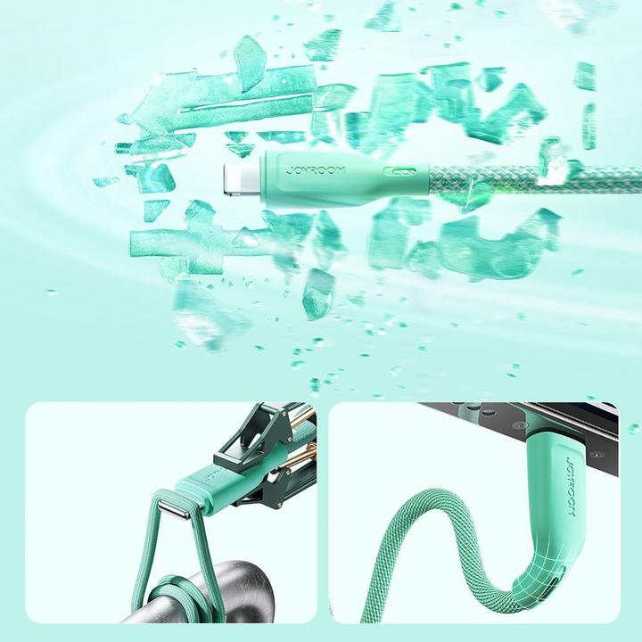 Produktbild Joyroom Multi-Color Series SA34-AL3 USB-A/ Lightning 3A-Kabel 1 m – Schwarz (1 m)