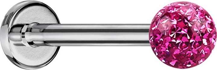 Produktbild Star Piercing Labret Fire Red mit Kugel (Chirurgenstahl 316Lohne Messing, ohne MessingTitan G23)