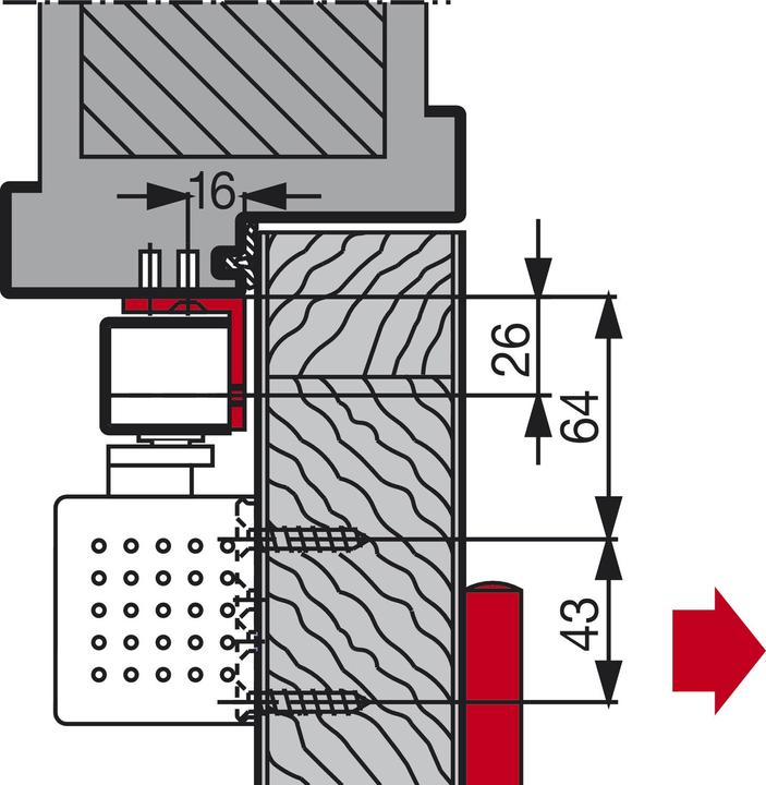 Produktbild Dormakaba Sturzfutterwinkel zu G-EMF (Zimmertür, Eingangstür, Holztür, Balkontür, Indoor)