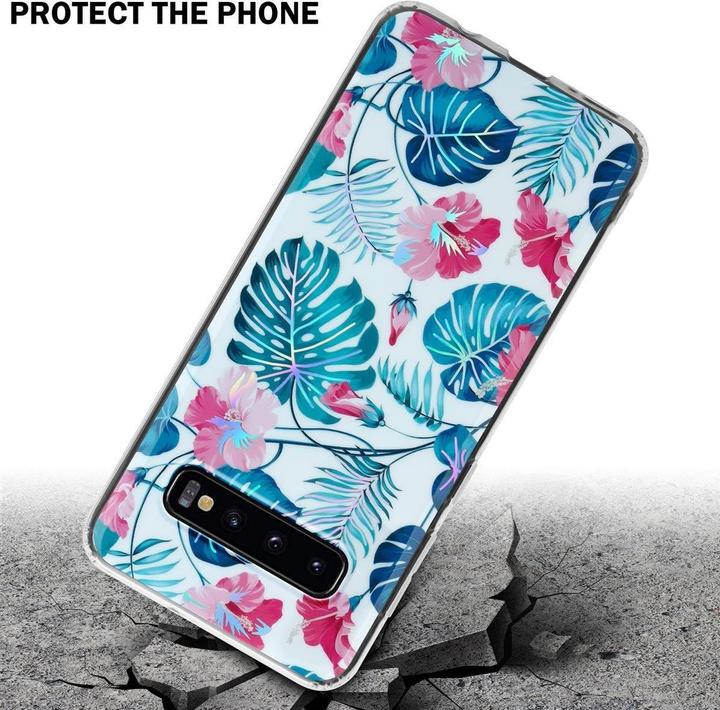Actual product image Cadorabo IMD TPU Colorful Flowers & Leaves Cover (Samsung Galaxy S10)