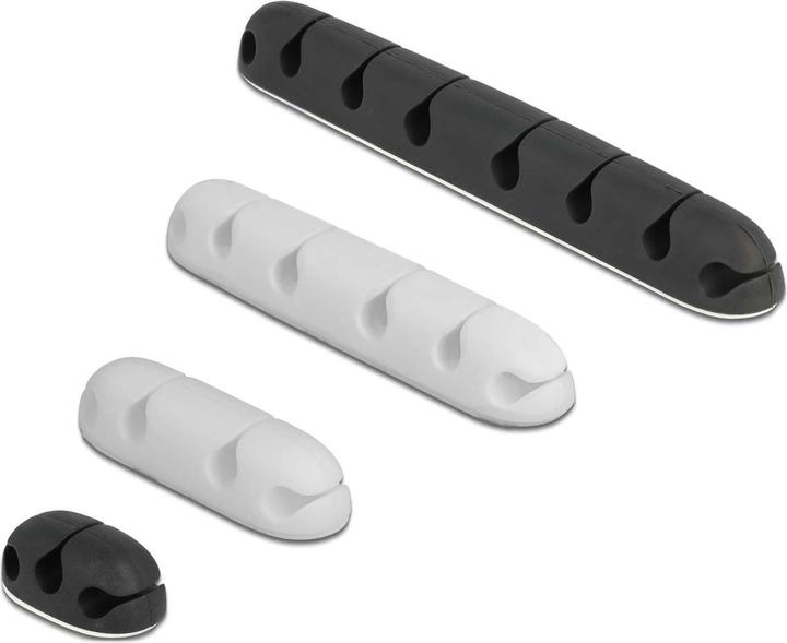 Delock Cable holder self-adhesive combi set 4 pieces black / white