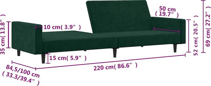 Produktbild vidaXL Schlafsofa (2-Sitzer)