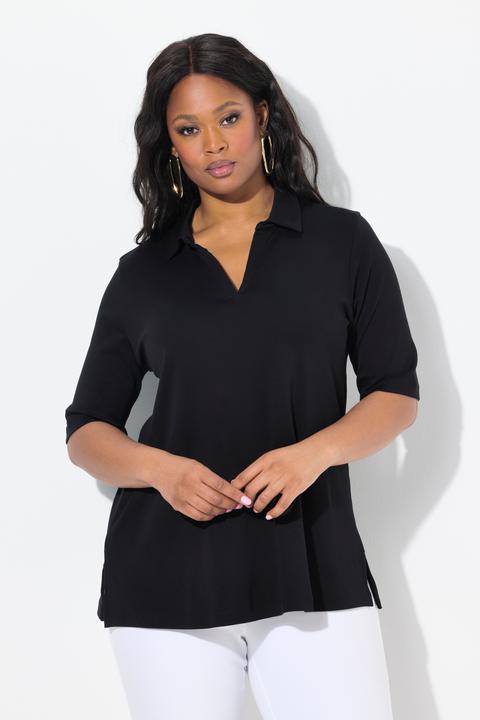 Produktbild Ulla Popken Poloshirt, A-Linie, Halbarm, Pima Baumwolle (42, 44)