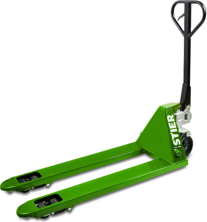 Produktbild Stier Gabelhubwagen Tragkraft 2500kg Gabellänge 1150mm Nylon-Reifen grün
