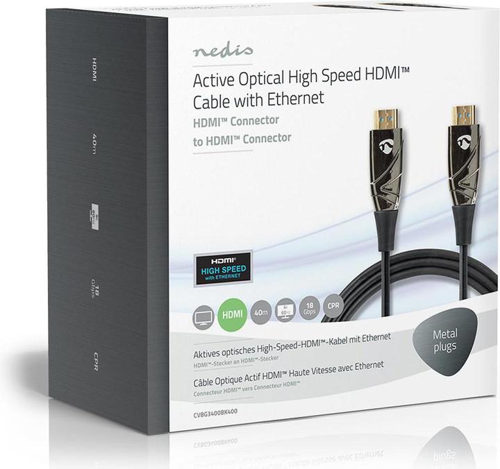 Productafbeelding Nedis Actieve Optische Hoge Snelheid? HDMI Kabel met Ethernet| HDMI Stekker| - Kabel - Dig (40 m)