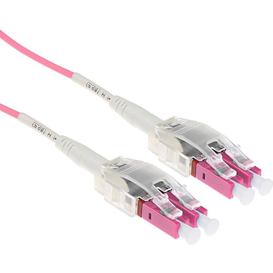 ACT RL8402 Glasfaserkabel 2 m LSZH OM4 2x LC Violett (CAT6, 2 m), Netzwerkkabel