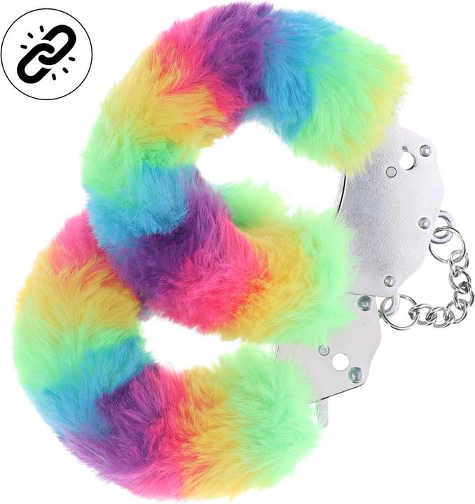 Actual product image Ouch! Heavy-duty Fluffy Handcuffs - Multicolor 1
