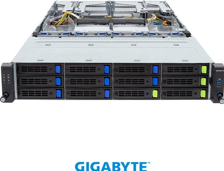 Actual product image Gigabyte R283-S93 2U 5th/4th Gen XEON 12x3.5"/2.5" 2x2400W