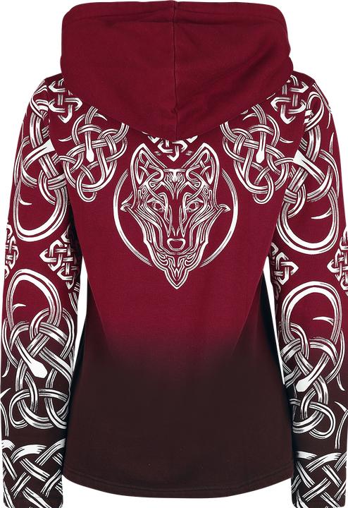 Produktbild Black Premium Roter Kapuzenpullover mit keltisch anmutendem Print (M)