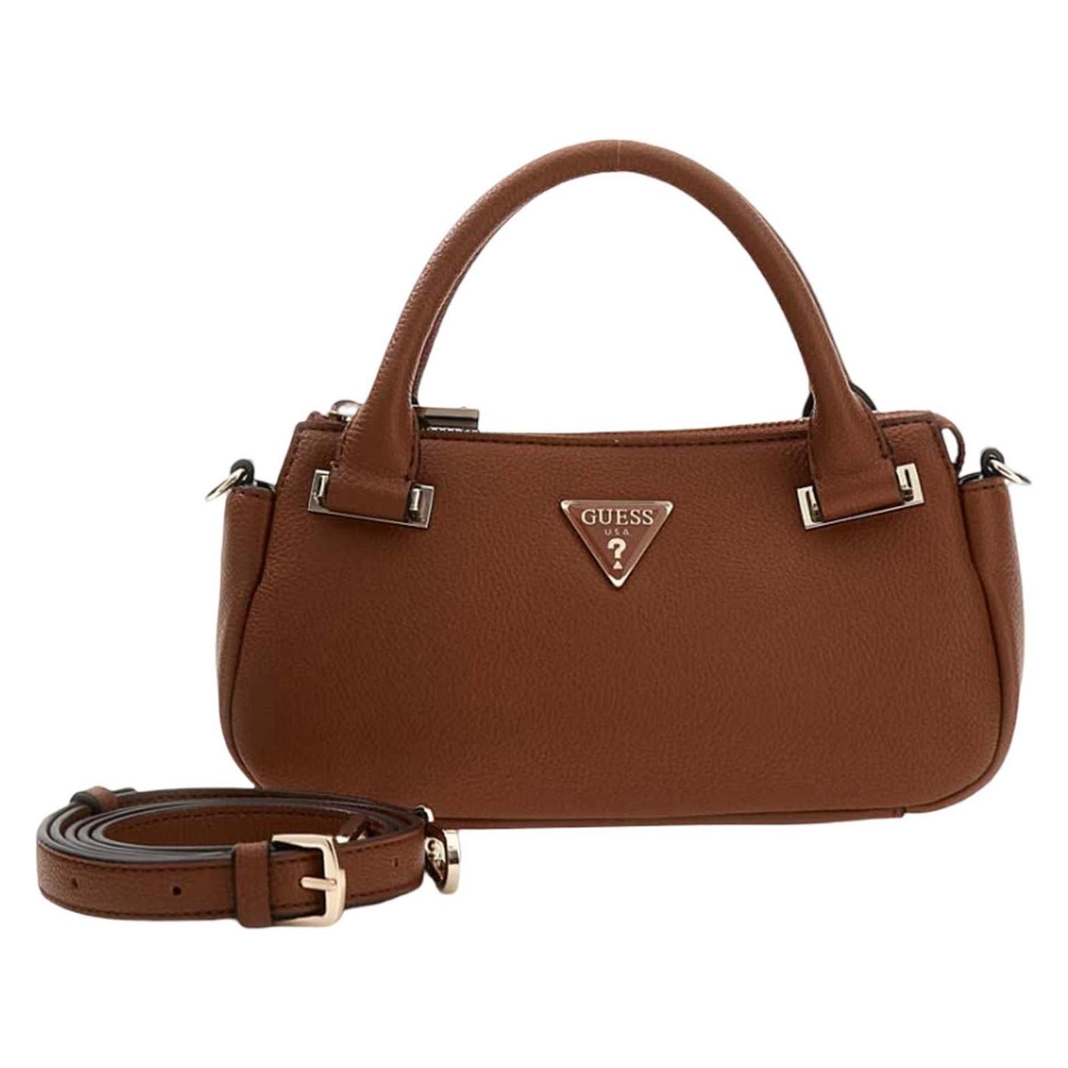 Guess, Damen, Handtasche, Evie Mini Satchel, Braun