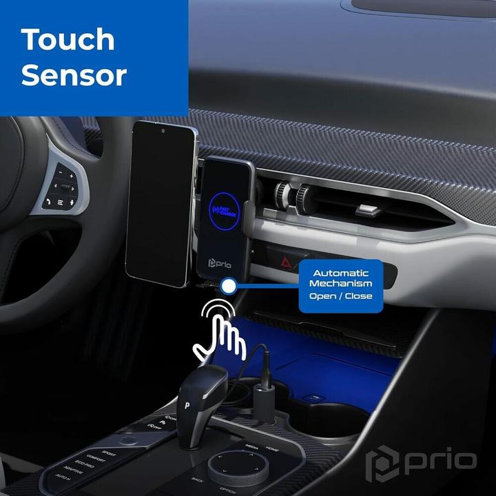 Image du produit prio Chargeur allume-cigare sans fil 15W (USB C) noir