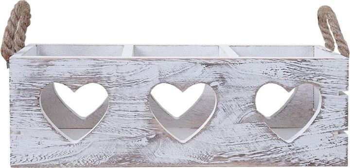 Image du produit Swisshandel24 2x Boîte décorative HWC-C26, Boîte de rangement, 2 poignées Intérieur Paulownia shabby white (10 x 30 x 10 cm)