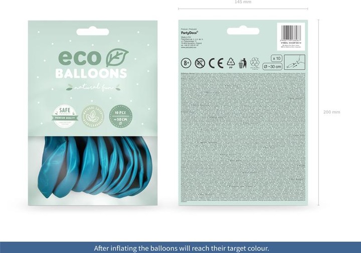 Produktbild Partydeco Luftballons Blau Metallic 30cm (10St.)