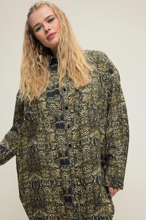 Actual product image Studio Untold Oversized Snakeskin Collared Shirt Dress (46, 48)