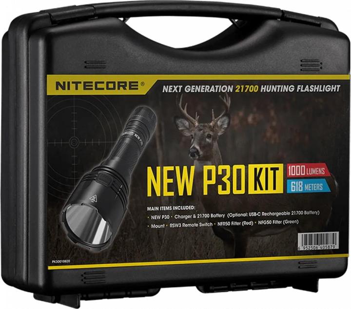 Image du produit Nitecore Lampe Torche Chasse 1000 Lumens/Nouveau Kit Chasse P30 (15.55 cm, 1000 lm)