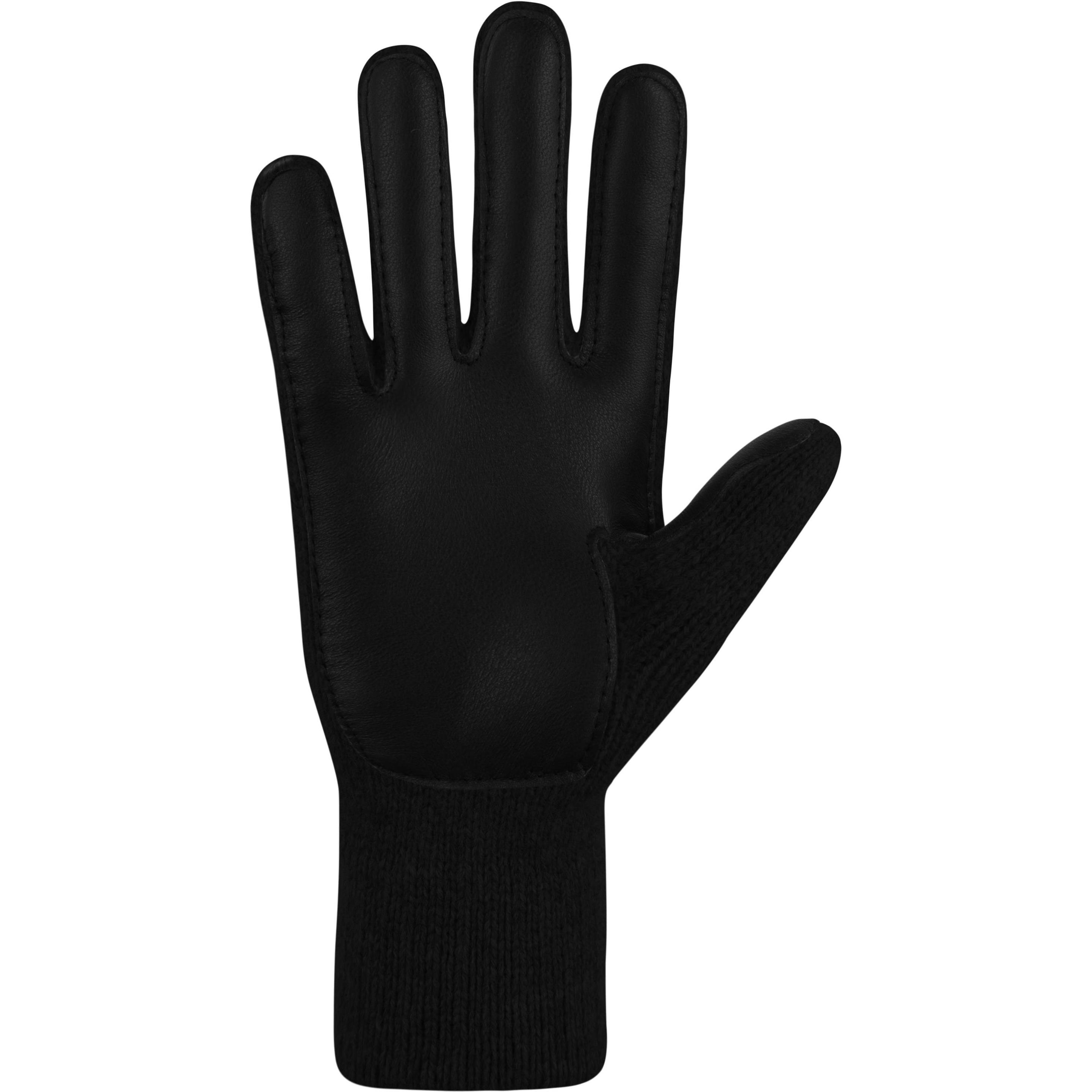 Thumbnail - Normani, Herren, Handschuhe, Herren Merino Strick-Fingerhandschuhe mit Schafleder "Leanyer" - 9635, Schwarz, (8.5)