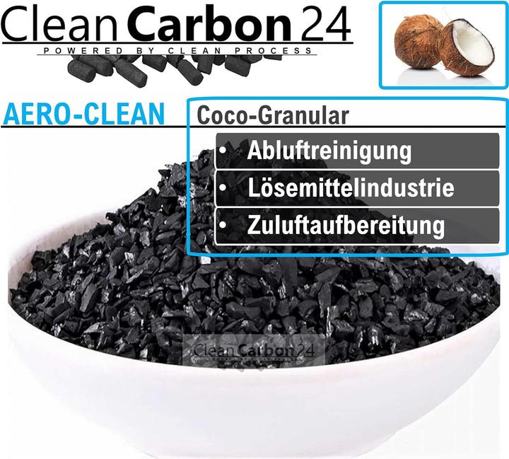 Actual product image Clean Carbon 24 5 litres of activated carbon granules made from coconut shells (5x)