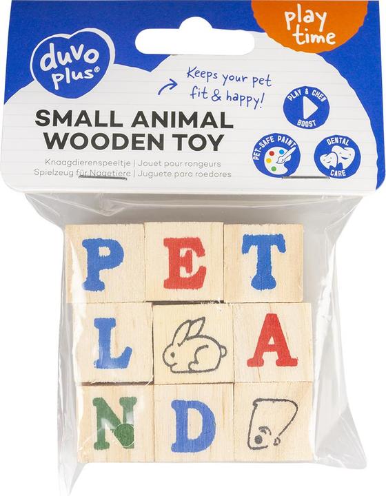 Duvoplus wooden toy cubes for rodents smart (x18)