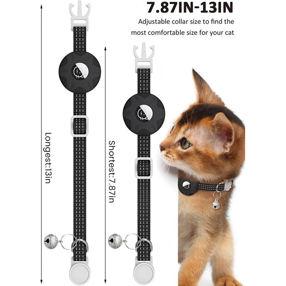 Thumbnail - König Design Katzenhalsband für Apple Airtag Hunde Reflektierend Hundehalsband Hülle Silikon, Tracker Zubehör, Weiss