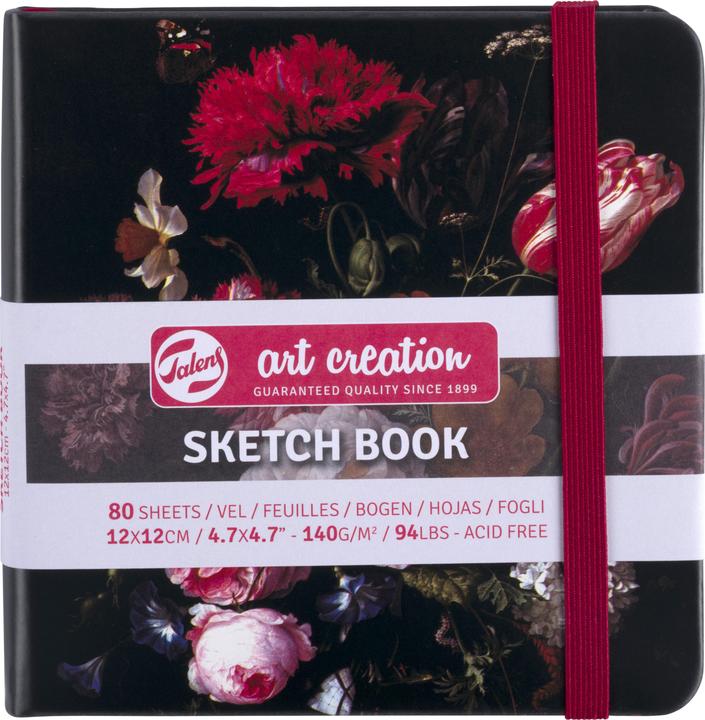 Produktbild Talens Sketchbook Still Life with Flowers in a Glass Vase | 12 x 12 cm, 140 g, 80 sheet (12 x 12 cm, Blanko, Harter Einband)