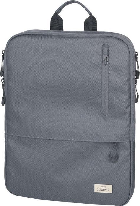 Troika CYCLE EXPANDABLE Laptop-Rucksack aus recyceltem Meerenplastik, 100% rPET, dunkelgrau (6 l)