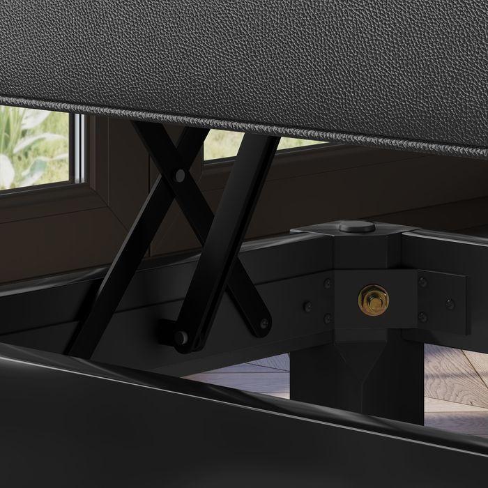 Image du produit Swisshandel24 Klavierbank, Klavierhocker, Kunstleder, verstellbarer Doppelsitz, Stauraum, Schwarz