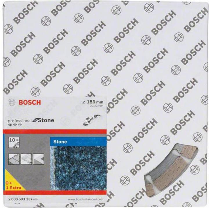Produktbild Bosch Professional Zubehör Diamanttrennscheibe Standard for Stone, 180 x 22,23 x 2 x 10 mm, 10er-Pack