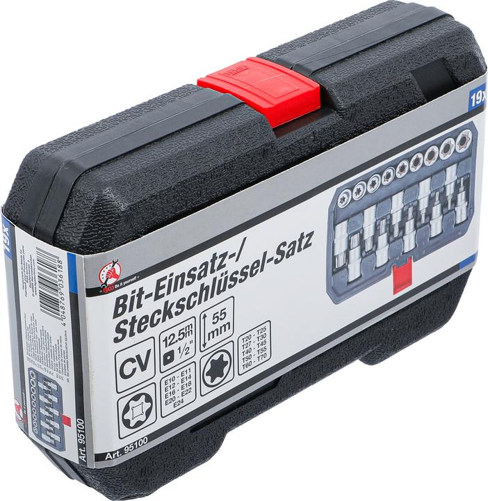 Image du produit BGS Bit Socket / Socket Set | 12.5 mm (1/2") Drive | T-Star (pour Torx) / E-Type | 19 pcs.