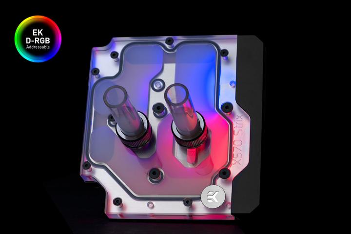 Actual product image EKWB EK-Quantum Momentum ROG Strix X570-E D-RGB Monoblock - Acrylic