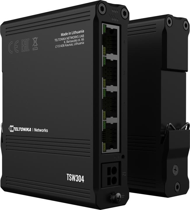 Productafbeelding Teltonika TSW304 4-poorts Gigabit industriële onbeheerde schakelaar DIN RAIL (4 ports)