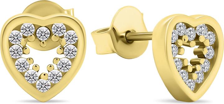 Immagine prodotto Brilio Argento - Incantevoli orecchini placcati in oro con zirconi Cuore EA573Y