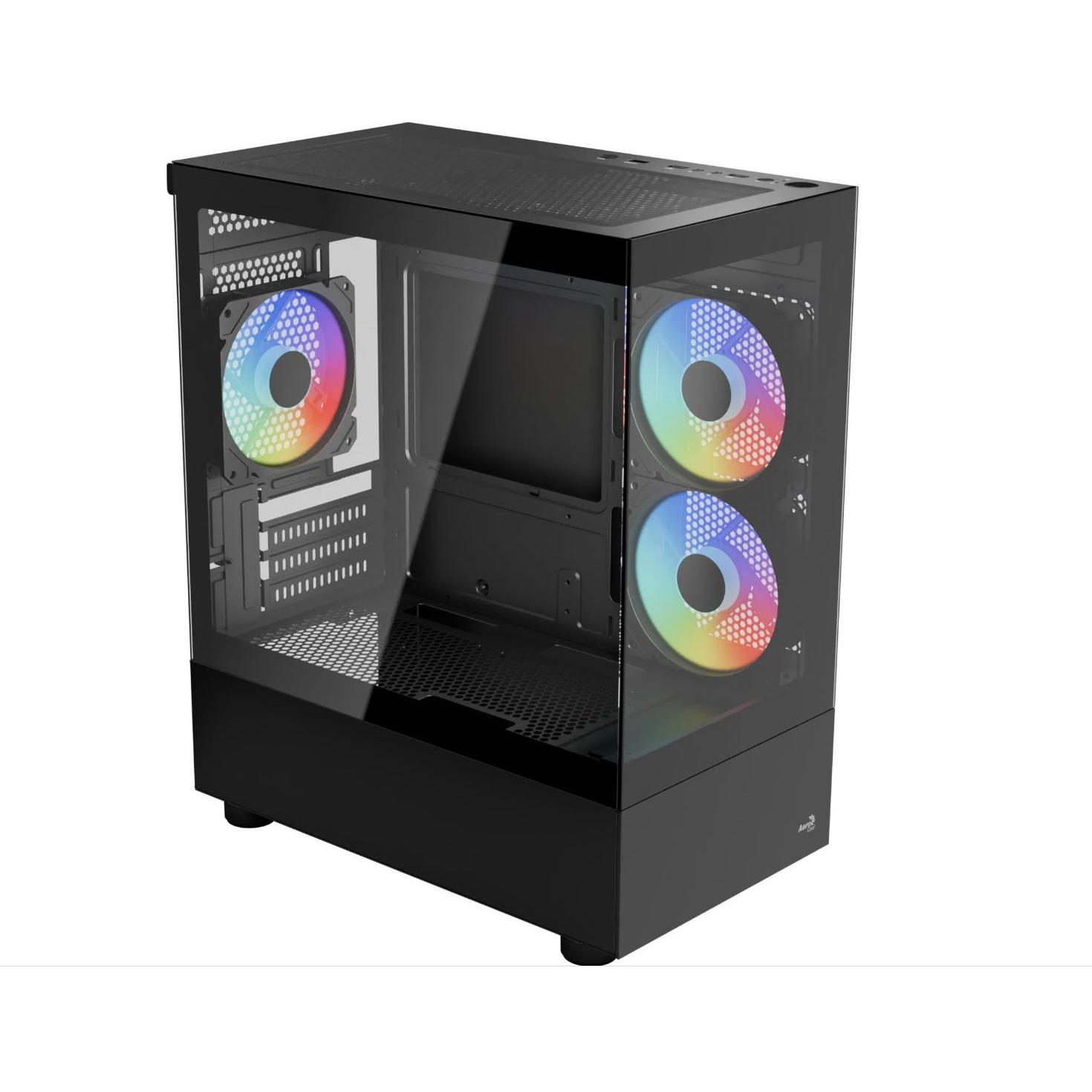 AeroCool Viewport Mini-G-BK-v4 ARGB (schwarz, Tempered Glass x 2) (Micro ATX (mATX), Mini-ITX), Case PC, Nero