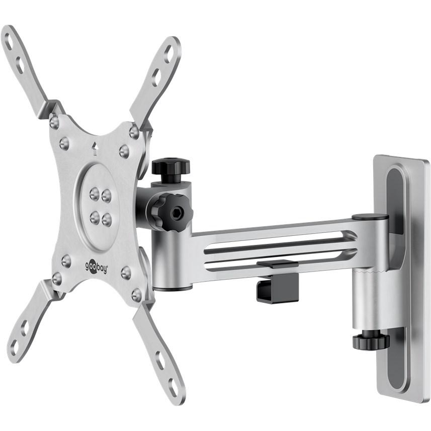 Goobay TV-Wandhalterung Caravan FULLMOTION M, Silber (Wand, 43", 15 kg), TV Wandhalterung, Silber