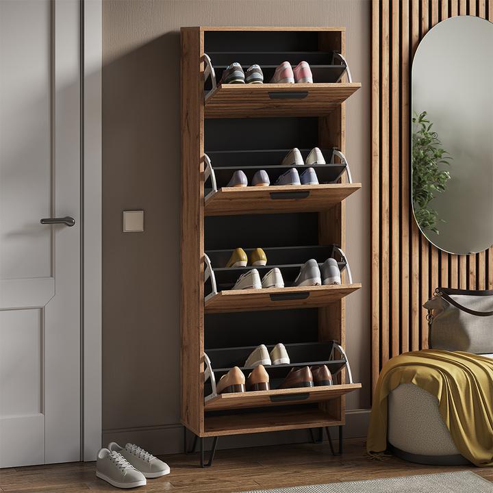 Produktbild Vicco Schuhkipper Amber, Eiche Wotan, 60 x 168 cm mit 4 Fächern