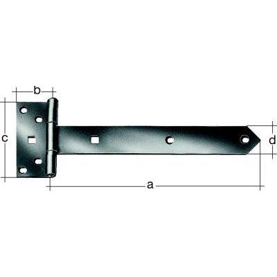 Alberts, Türbeschlag + Scharnier, Kreuzgehnge Typ 124 leicht, 300 x 33 mm, Edelstahl