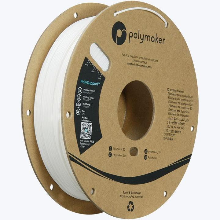 Produktbild Polymaker PD04001 Polysupport Breakaway Filament Supportmaterial 1.75 mm 750 g (1.75 mm, 750 g, Weiss)