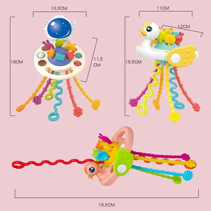 Actual product image Activity Board 1-3 years silicone pull string educational toy 3 in 1 develop teething sensory skills