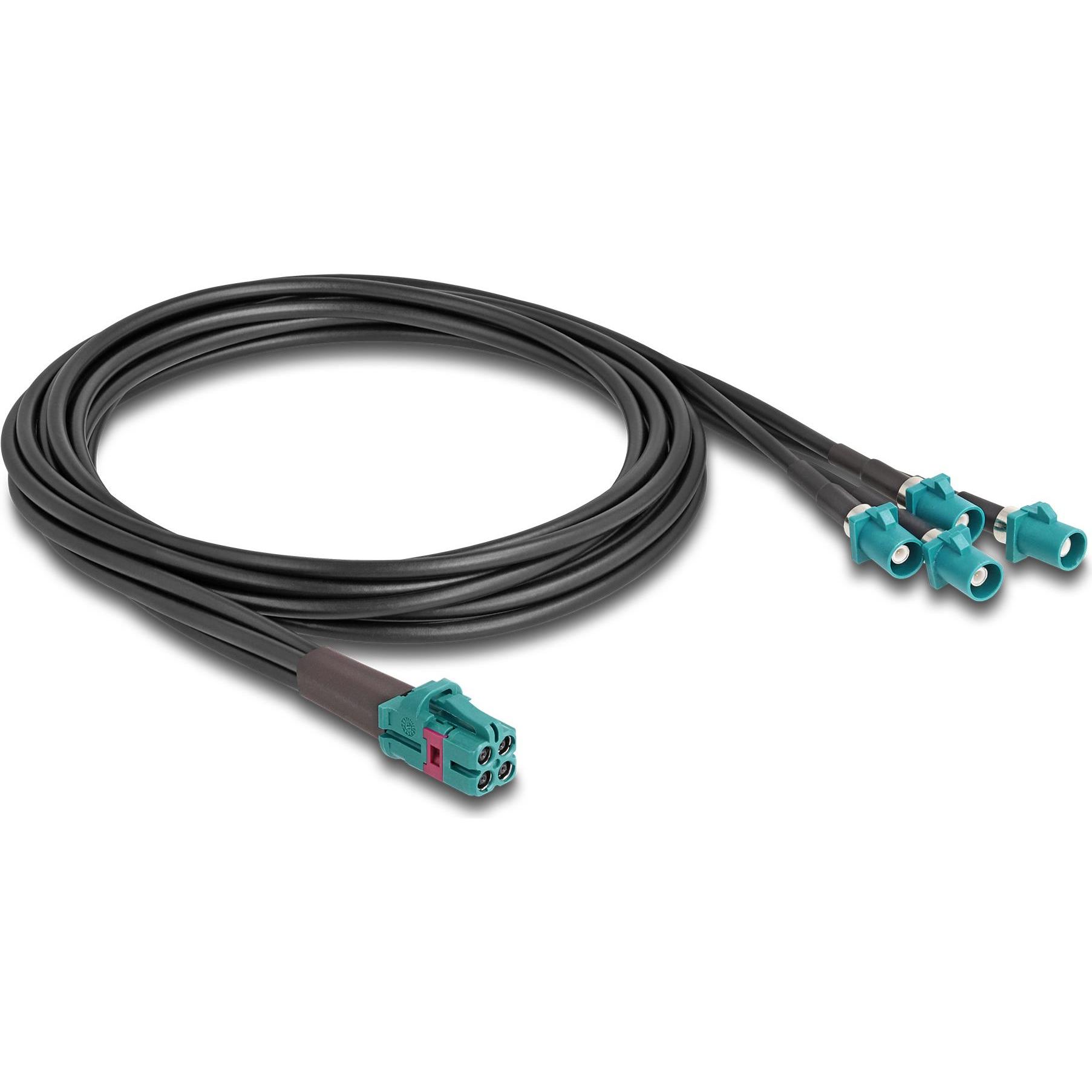 Delock Kabel Mini FAKRA Z Buchse quad zu 4 x FAKRA Z Stecker B-Typ (Antennenkabel), Antennenkabel