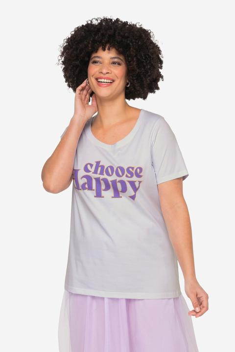 Image du produit Angel of Style T-shirt coupe Classic Fit à col rond et manches courtes, inscription (52)