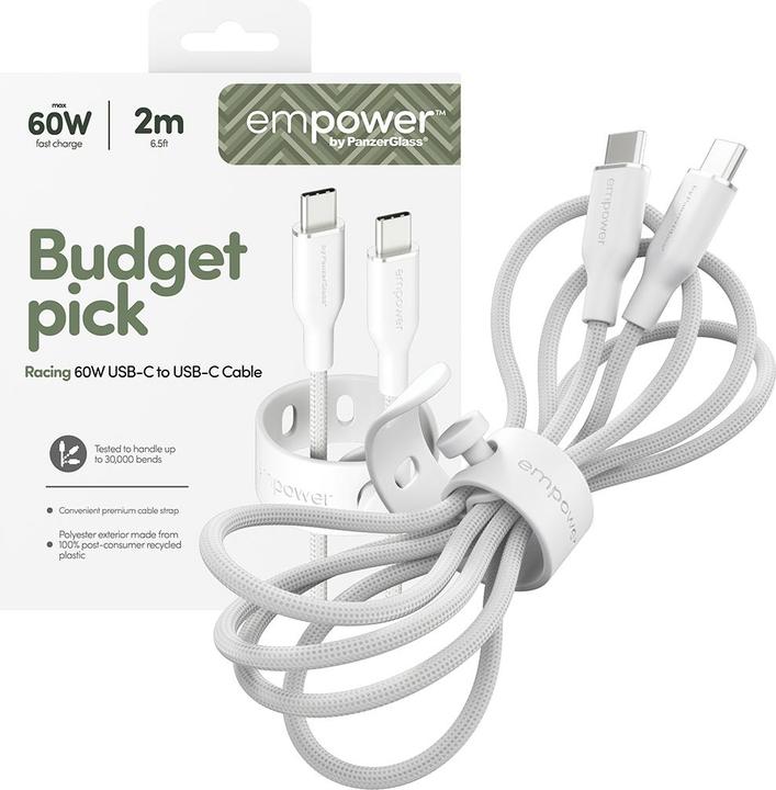 Produktbild PanzerGlass Racing USB-C to USB-C (2 m, USB 2.0, 60 W)