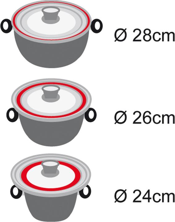 Produktbild Stoneline 14330 Universal glass lid for 24/26/28 cm (28 cm, Glas, Kunststoff)