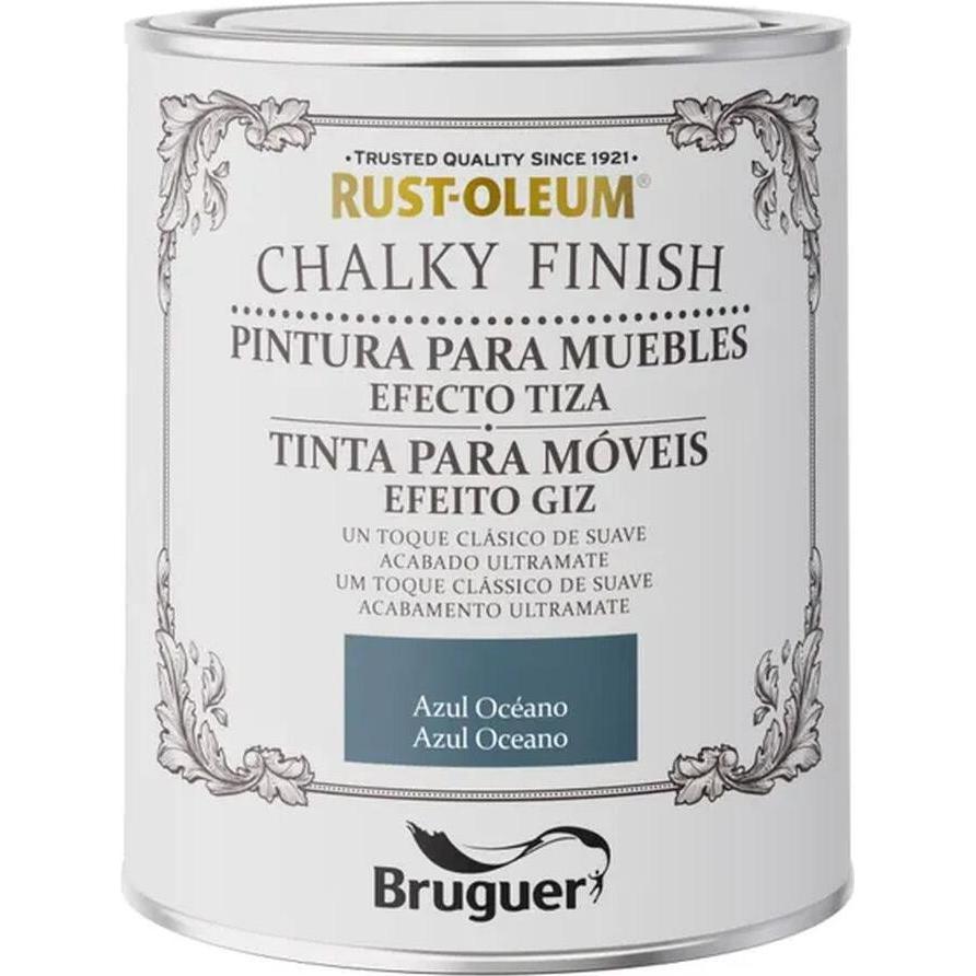 Bruguer, Colore + Vernice per fai da te, Finitura gessosa blu oceano per mobili (750 ml)