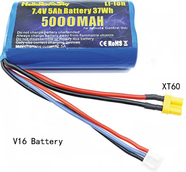 Actual product image HelloRadio 2S Li-Ion 5000mah 7,4V Akku - XT60 (5000 mAh, 7.40 V)