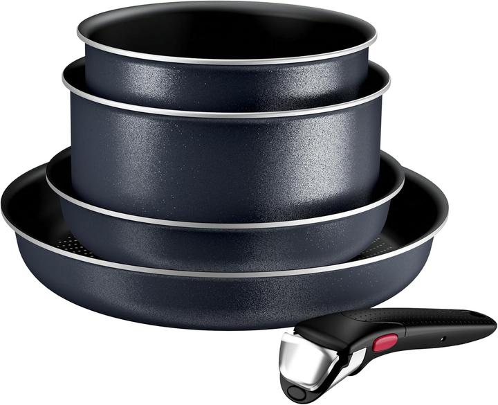 Immagine prodotto Tefal Set pentole con manico removibile, antiaderente, adatto a induzione e lavastoviglie (Casseruola con manico, Padella per friggere)